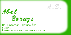 abel boruzs business card